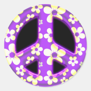 ADESIVO SINAL DE PAZ FLORAL ROXO