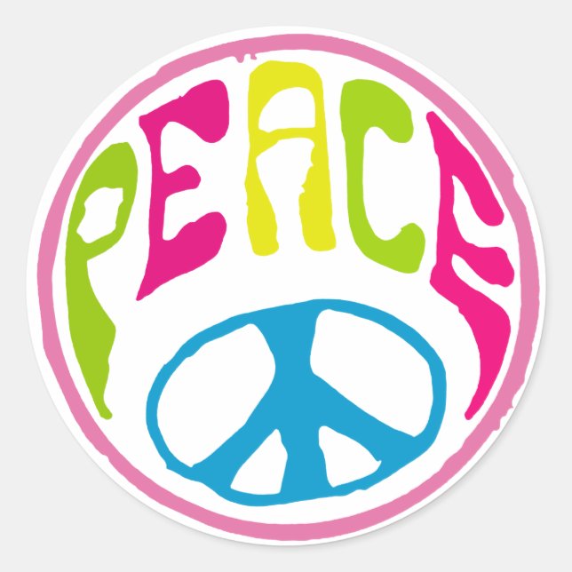 Adesivo Sinal de Paz Hippie (Frente)