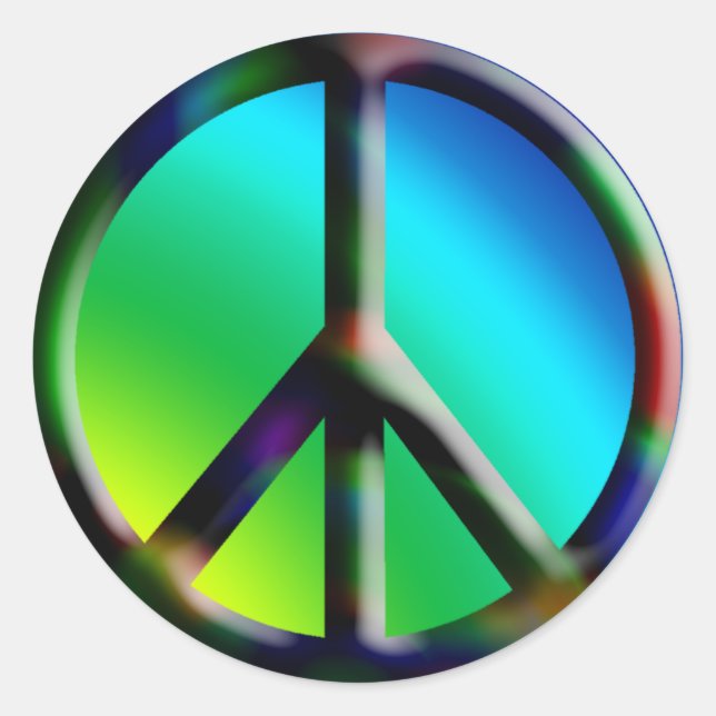 Adesivo Sinal de Paz Hippie Sticker (Frente)