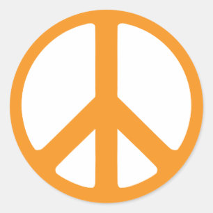 Adesivo Sinal de Paz Laranja