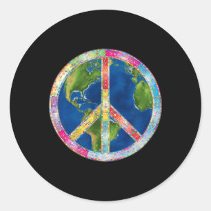 Adesivo Sinal de Paz Liberdade Hippie Retrô 60 70 Sem Preo