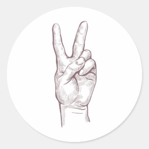 Adesivo Sinal de Paz Mão Vitória Mulheres Paz