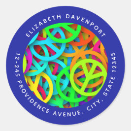 Adesivo Sinal de Paz Padrão Groovy 60 Vibe Endereço