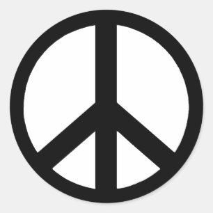 Adesivo Sinal de paz preto sobre branco