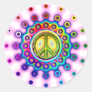 ADESIVO SINAL DE PAZ PSICADÉLICO
