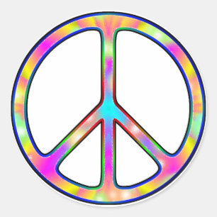 Adesivo Sinal de paz psicadélico completo