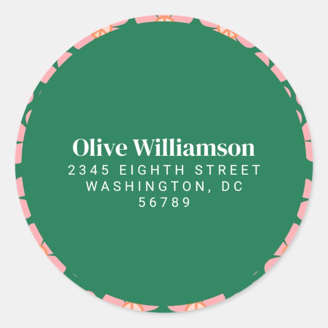 Adesivo Sinal de Paz Retroativo Endereço de Devolução Verd (Frente)