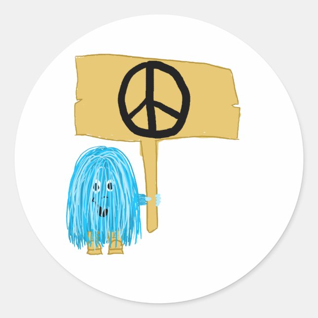 Adesivo Sinal de Paz Teal (Frente)