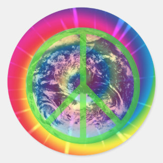 Adesivo Sinal de Paz, Terra e Tye Dye Sticker