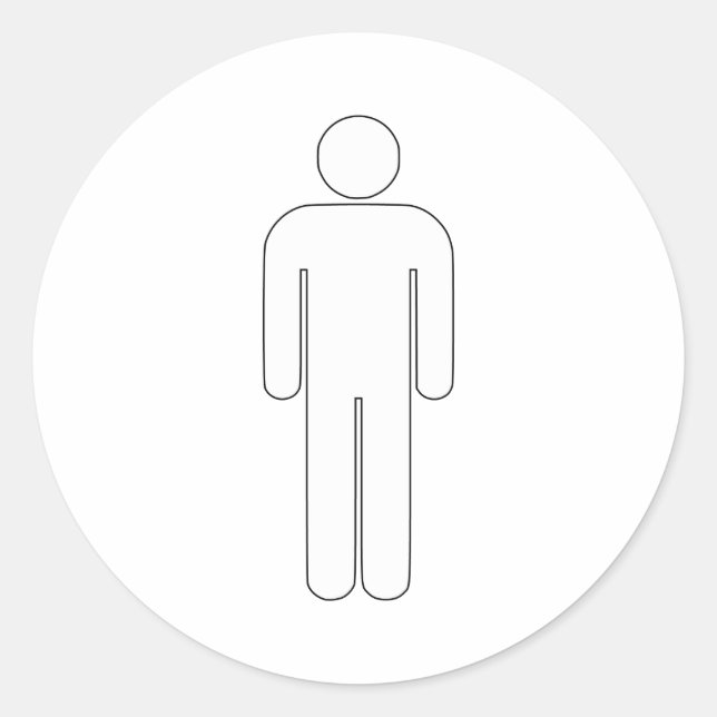 Adesivo Sinal de Pessoa Símbolo Universal Silhuette Clássi (Frente)