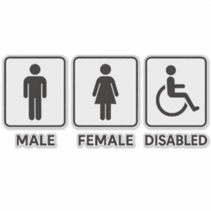 Adesivo Sinal de porta do banheiro masculino e feminino