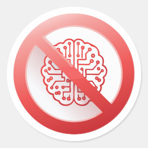 Adesivo Sinal de proibição de usar inteligência artificial