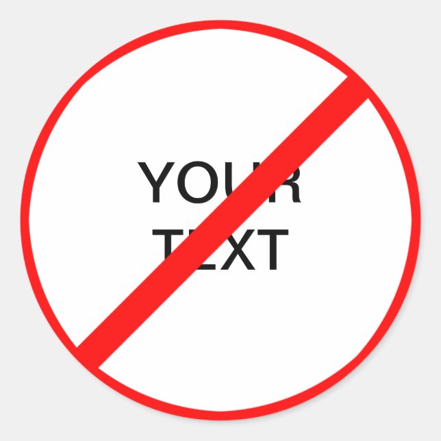 Adesivo Sinal de proibição personalizável (Frente)
