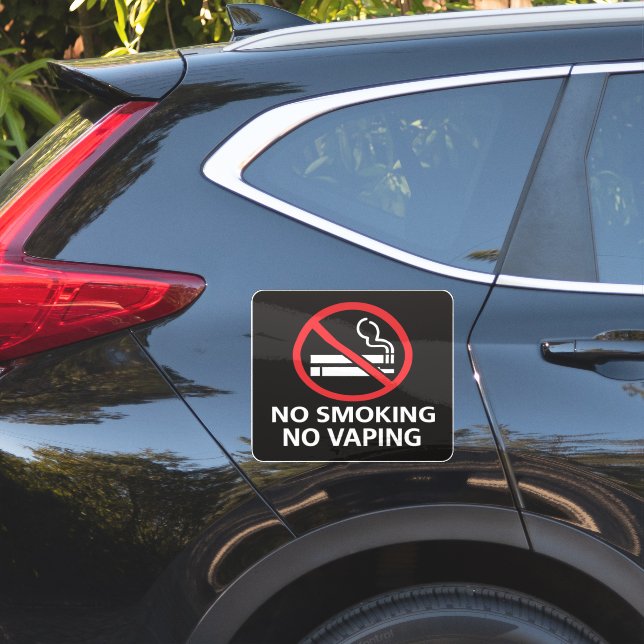 Adesivo Sinal de Proibido Fumar e Vaporizar - Conscientiza (Lado do carro)