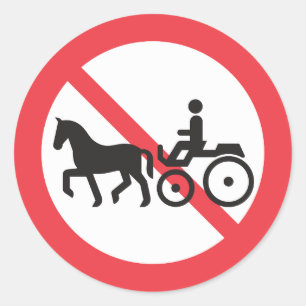 Adesivo Sinal de Proibido Veículos Puxados por Cavalos