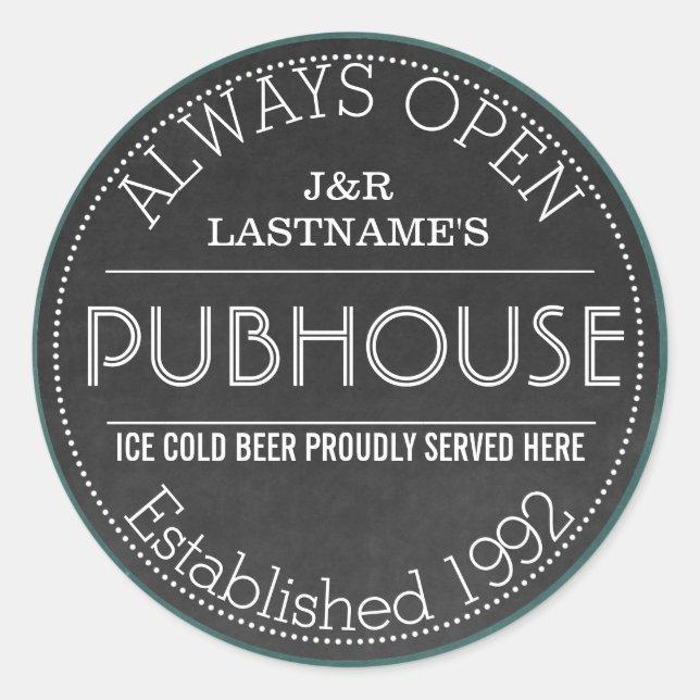 Adesivo Sinal de pub personalizado do Casal de quadro fino (Frente)