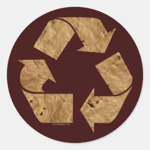 Adesivo Sinal de Reciclar castanho