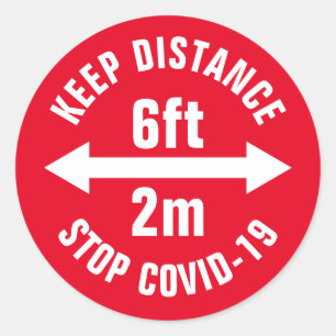 Adesivo Sinal de segurança social Covid19