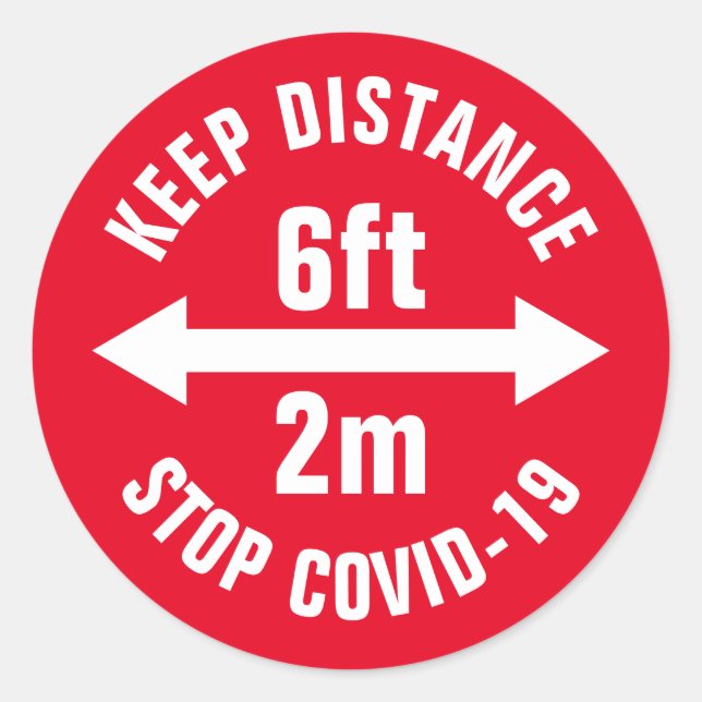 Adesivo Sinal de segurança social Covid19 (Frente)