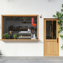 Adesivo Sinal de Seta para Direita Café Vintage Aqui