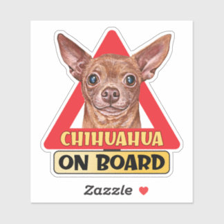 Adesivo Sinal de Trânsito Vermelho de Cão Chihuahua a Bord