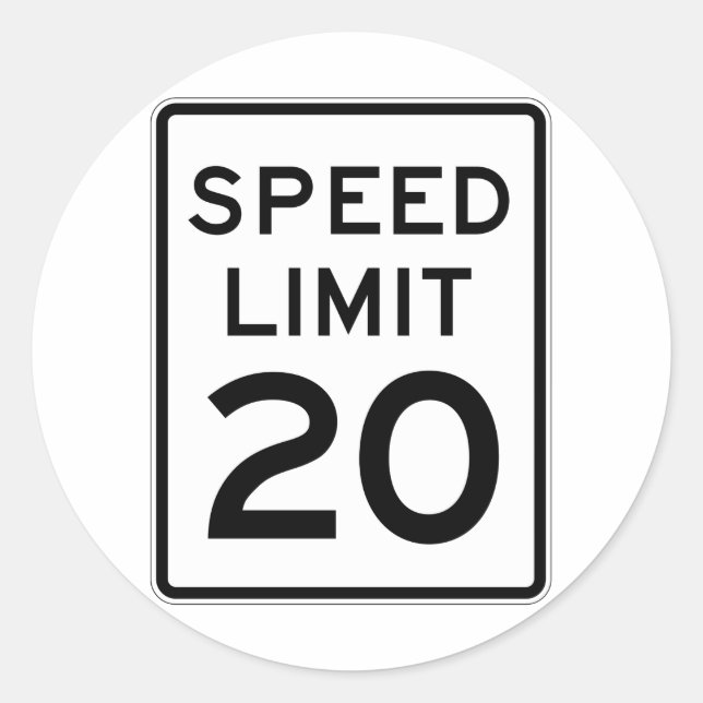 Adesivo Sinal de velocidade 20 Sreet (Frente)