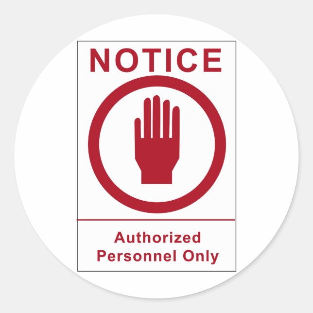 Adesivo Sinal de Vintagem de Pessoal Autorizado (Frente)