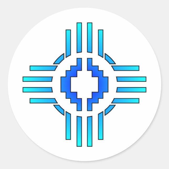 Adesivo Sinal de Zia Sun Azul (Frente)