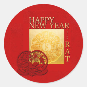 Adesivo Sinal de Zodíaco Yin Yang Chinês Rat Year 2020 R