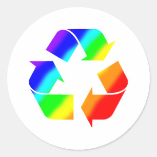 Adesivo Sinal do reciclar do arco-íris