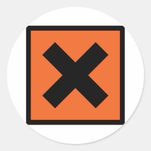 Adesivo sinal do tóxico do químico x