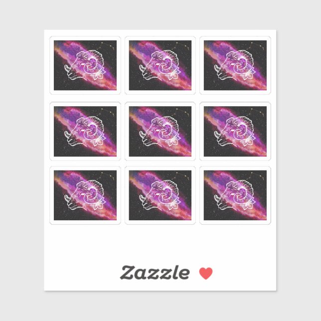 Adesivo Sinal do Zodíaco Constelação de Áries da Galáxia (Folha)