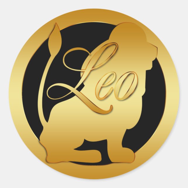 Adesivo SINAL Dourado LEO ZODIAC (Frente)