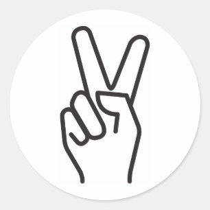 Adesivo sinal estilizado clássico da vitória