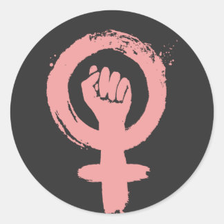 Adesivo Sinal feminino feminista Fist Social Justice T-Shi
