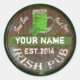 Adesivo Sinal irlandês personalizado do bar