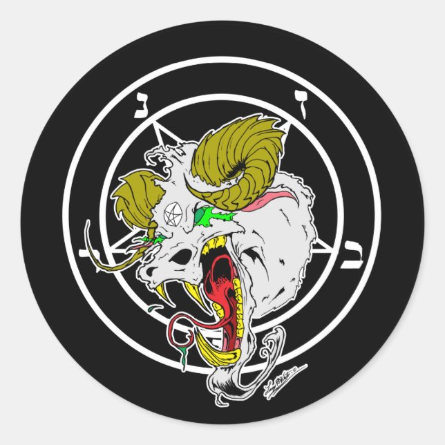 Adesivo Sinal Louco do Baphomet (Frente)