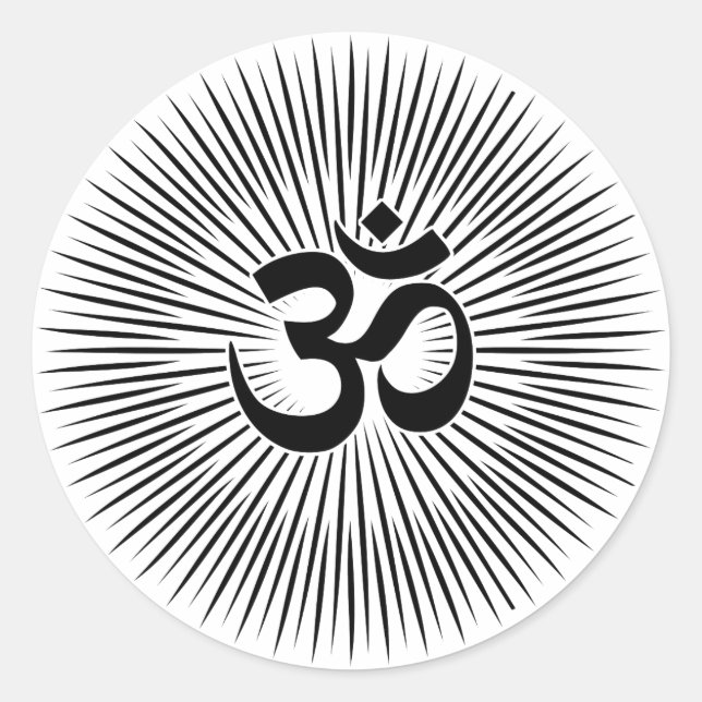 Adesivo Sinal Om Design Preto (Frente)