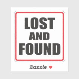Adesivo Sinal Perdido e Encontrado