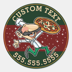 Adesivo Sinal Pizzaria de Entrega de Pizza TEXTO PERSONALI