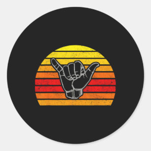 Adesivo Sinal Retro Shaka e Surf - Camisa Legal de Surfist
