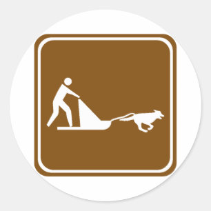 Adesivo Sinal sledding da estrada do cão