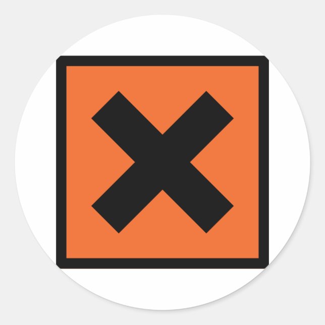 Adesivo sinal tóxico x químico (Frente)