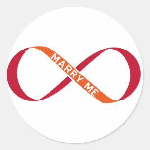 Adesivo sinal vermelho da infinidade com casado mim texto