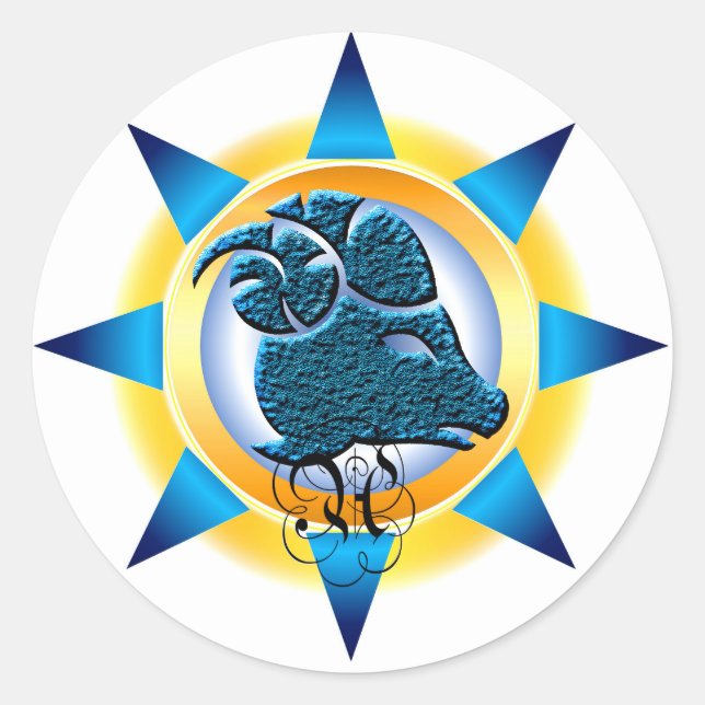 Adesivo Sinal Zodiac Aries - Presente Design (Frente)