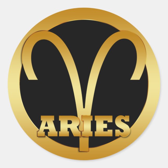 ADESIVO SINAL ZODIAC DOURADO ARIES (Frente)