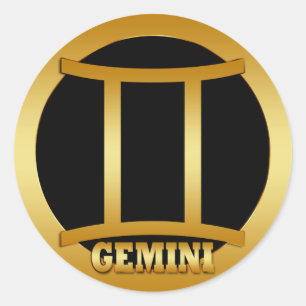 ADESIVO SINAL ZODIAC DOURADO GEMINI