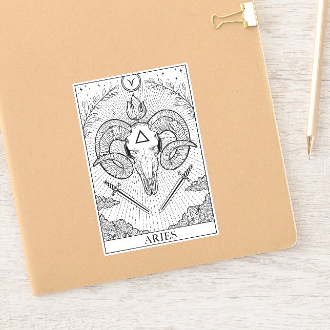 Adesivo Sinal Zodíaco Aries Tarot Sticker (Notebook)
