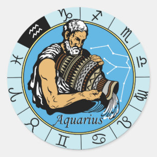 Adesivo sinal zodiaco astrológico aquário