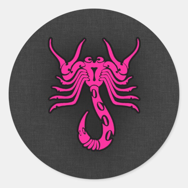 Adesivo Sinal Zodíaco do Scorpio Rosa Quente (Frente)